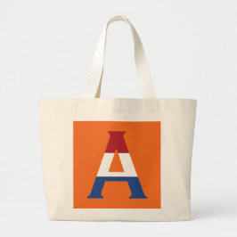 Ein Monogramm überlagert sich auf der NLD-Flagge a Jumbo Stoffbeutel