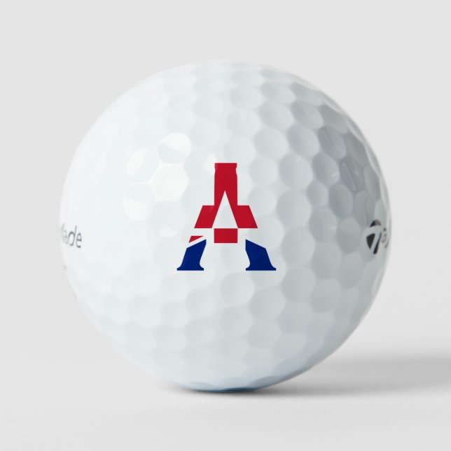 Ein Monogramm überlagerte sich auf der Flagge der  Golfball (Vorderseite)