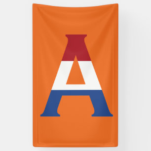 Ein Monogramm überlagerte sich auf der NLD-Flagge Banner