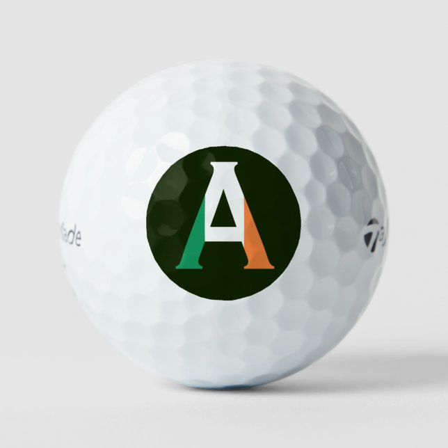 Ein Monogramm überlagerte sich auf irischer Flagge Golfball (Vorderseite)