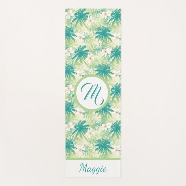 Ein monogrammierter tropischer Sommer Yogamatte (Vorderseite)
