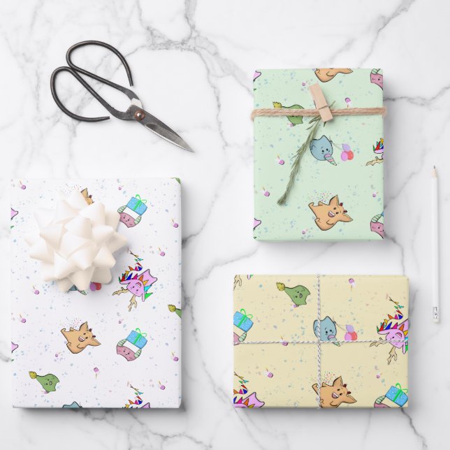 Ein Monster-Party-Set Geschenkpapier Set (Vorderseite)