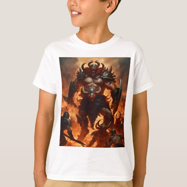 Ein Monsterkrieger mit dem Kopf eines Widders 2 T-Shirt (Vorderseite)