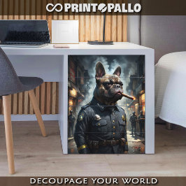 Ein Mops als Polizist in Los Angeles 1920 Seidenpapier