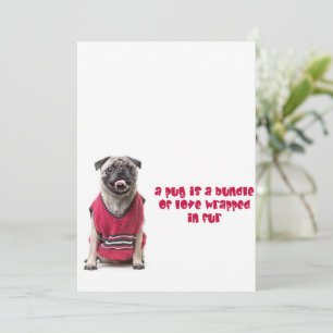 Ein Mops ist ein Bündel von Liebe, die in Pelz umm Feiertagskarte