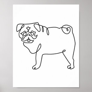 Ein Mops mit einer Linie Tattoo _1 Poster