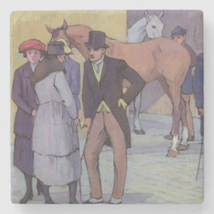 Ein Morgen bei Tattersalls (Öl auf Leinwand) Steinuntersetzer