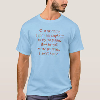 Ein Morgen I schoss einen Elefanten in meinen T-Shirt