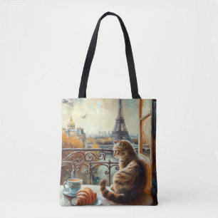 Ein Morgen in Paris Rote Katze im Café