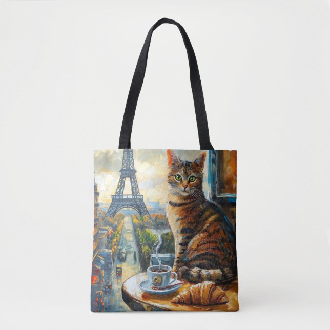 Ein Morgen in Paris | Tabby-Katze im Café (Vorderseite)