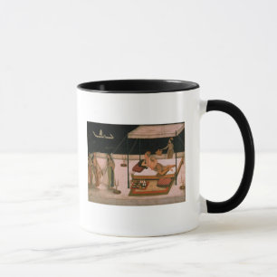 Ein Mughal Prinz, der eine Dame nachts empfängt Tasse