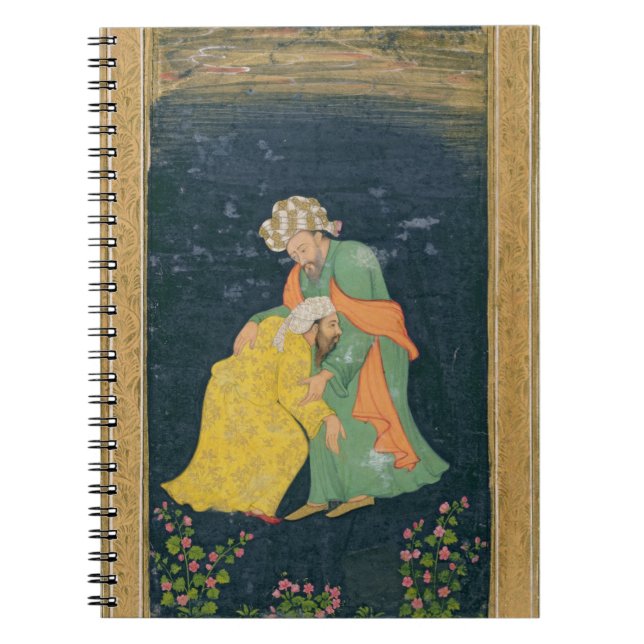 Ein Mulla, der unten zu einem Mann im iranischen Notizblock (Vorderseite)