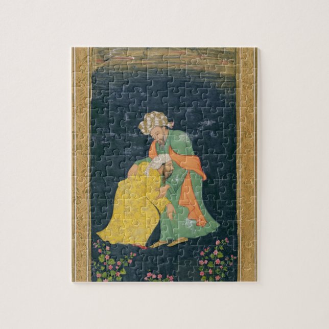 Ein Mulla, der unten zu einem Mann im iranischen Puzzle (Vertikal)