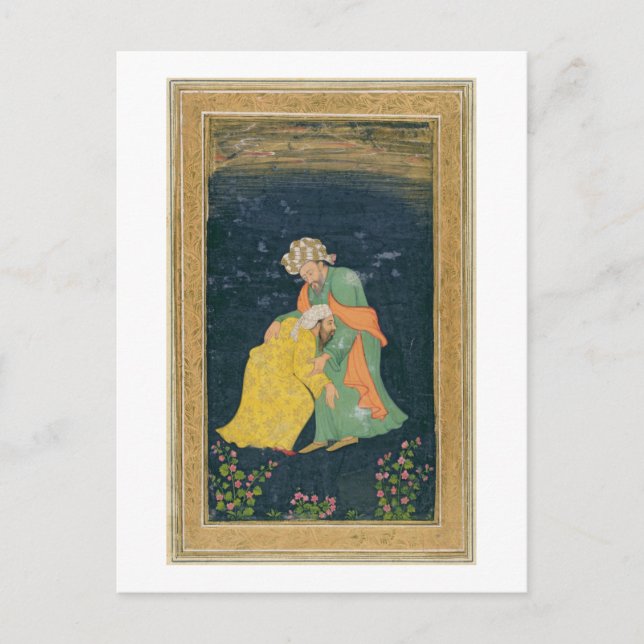 Ein Mullah beugt sich einem Mann im iranischen Kle Postkarte (Vorderseite)