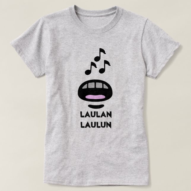 Ein Mund und Notizen und Text Laulan laulun T-Shirt (Design vorne)