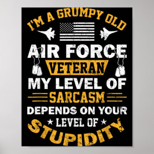 Ein mürrischer alter Luftwaffen-Veteran pensionier Poster