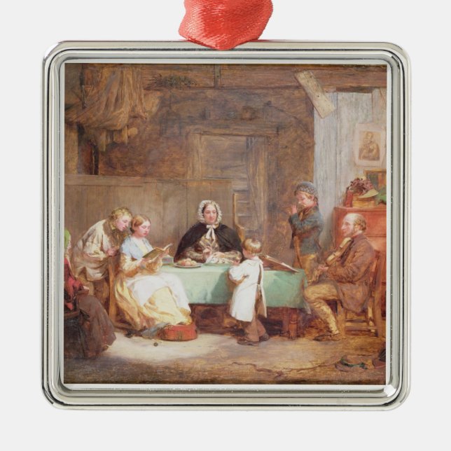 Ein musikalischer Abend (Öl auf Leinwand) 2 Silbernes Ornament (Vorne)