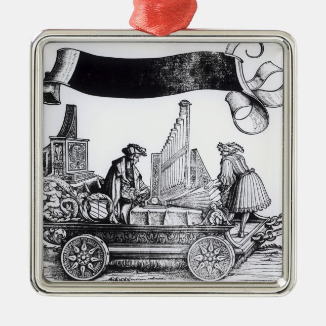 Ein musikalischer Wagen Ornament Aus Metall (Vorne)