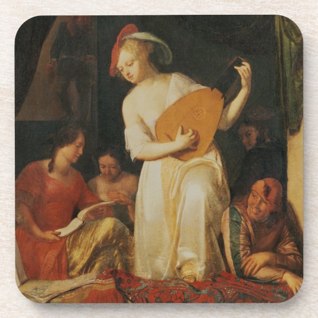 Ein musikalisches Party, 1681 Getränkeuntersetzer (Vorderseite)