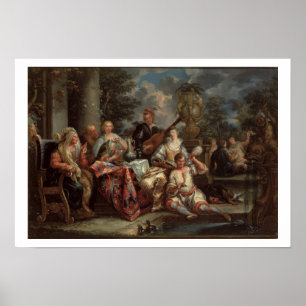 Ein musikalisches Zwischenspiel auf einem Patio Poster