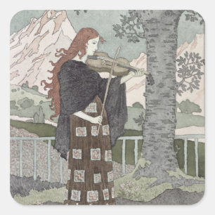 Ein Musiker Quadratischer Aufkleber