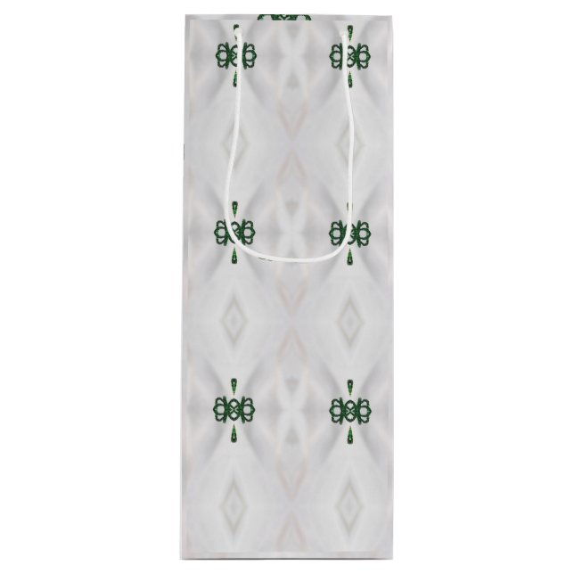 Ein Muster aus weißem Schnee und weihnachtlichem B Geschenktüte Für Weinflaschen (Vorderseite)