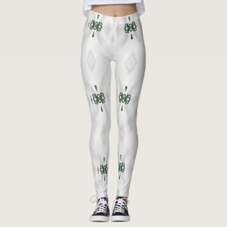 Ein Muster aus weißem Schnee und weihnachtlichem B Leggings