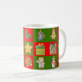 Ein Muster mit Weihnachtszeichnungen Kaffeetasse