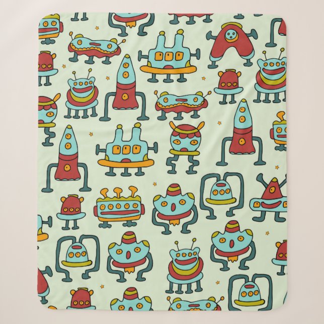 Ein Muster von Robotern - Außerirdischen. Abbildun Sherpadecke (Vorderseite)