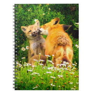 Ein Mutter-Kuss-Wildlife-Natur-Kunstposter Notizblock