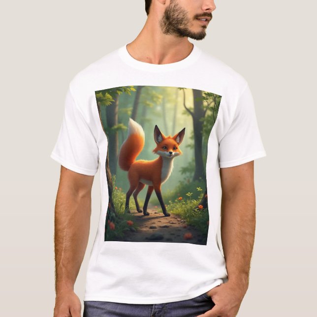Ein mystischer Fuchs, der durch den Wald wandert T-Shirt (Vorderseite)
