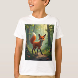 Ein mystischer Fuchs, der durch den Wald wandert T-Shirt