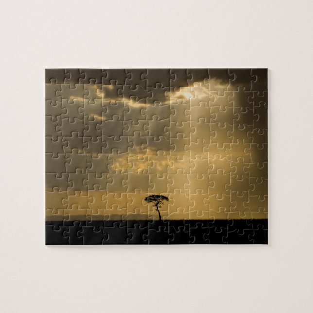 Ein mystischer Sonnenuntergang bei der Rückkehr in Puzzle (Horizontal)