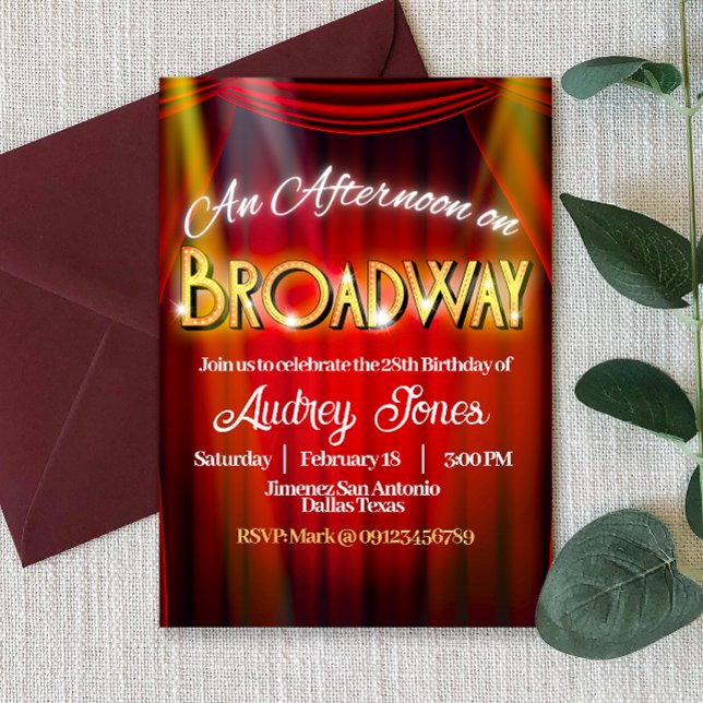 Ein Nachmittag auf Broadway Einladung (An Afternoon on Broadway Invitation)