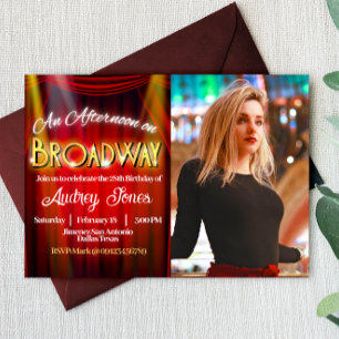Ein Nachmittag auf Broadway Geburtstag mit Foto Einladung