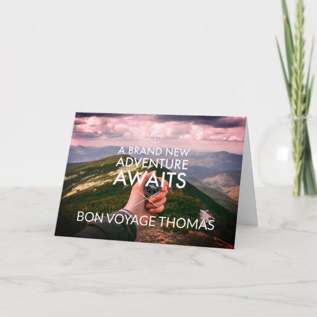 Ein nagelneues Abenteuer erwartet Auf Wiedersehen Karte (Vorderseite)