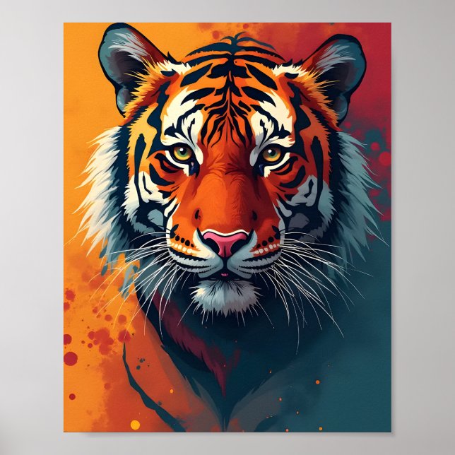 Ein nah-up-Portrait-Tigerposter Poster (Vorne)