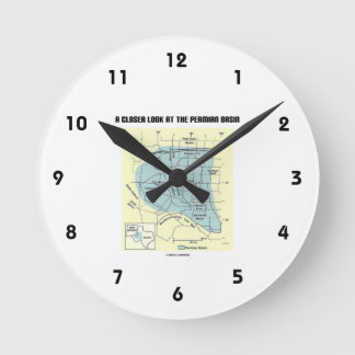 Ein naherer Blick auf das permische Becken (Karte) Runde Wanduhr