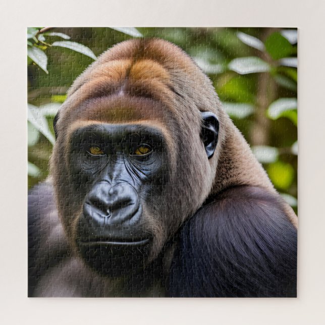 Ein Nahes Porträt eines Gorilla Puzzle (Vertikal)