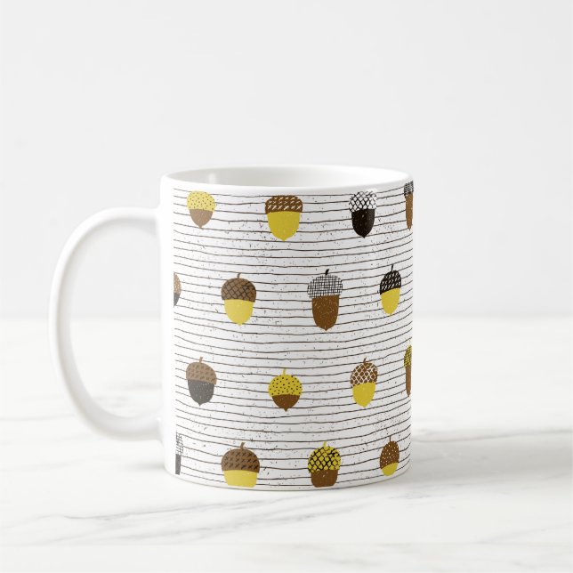Ein nahtloses Muster. Dekoration der Herbstfläche Kaffeetasse (Links)