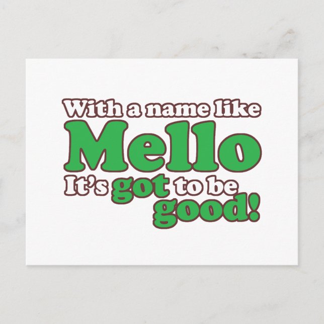 Ein Name wie Mello Postkarte (Vorderseite)