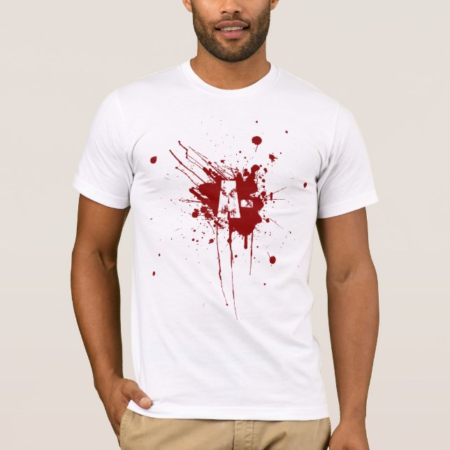 Ein negativer Blutgruppe-Spenden-Vampirs-Zombie T-Shirt (Vorderseite)
