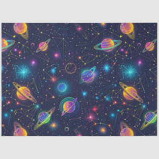 Ein Neon-Kosmos-Serien-Design 5 Seidenpapier