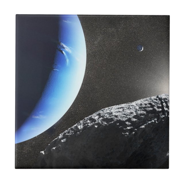 Ein Neptun ist ein winziges Mondlager. Fliese (Vorderseite)
