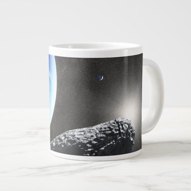 Ein Neptun ist ein winziges Mondlager. Jumbo-Tasse (Vorderseite Rechts)