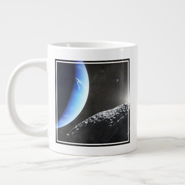 Ein Neptun ist ein winziges Mondlager. Jumbo-Tasse (Links)