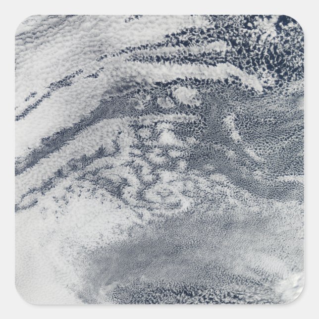 Ein Netz von Wolken über dem Pazifik Quadratischer Aufkleber (Vorderseite)