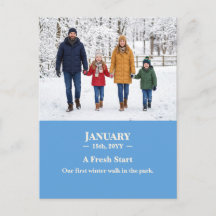 Ein Neuanfang Januar Erinnerungsfoto Postkarte