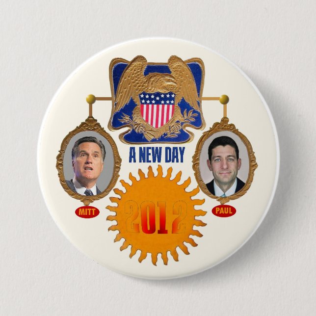Ein neuer Tag" Romney/Ryan Button (Vorderseite)