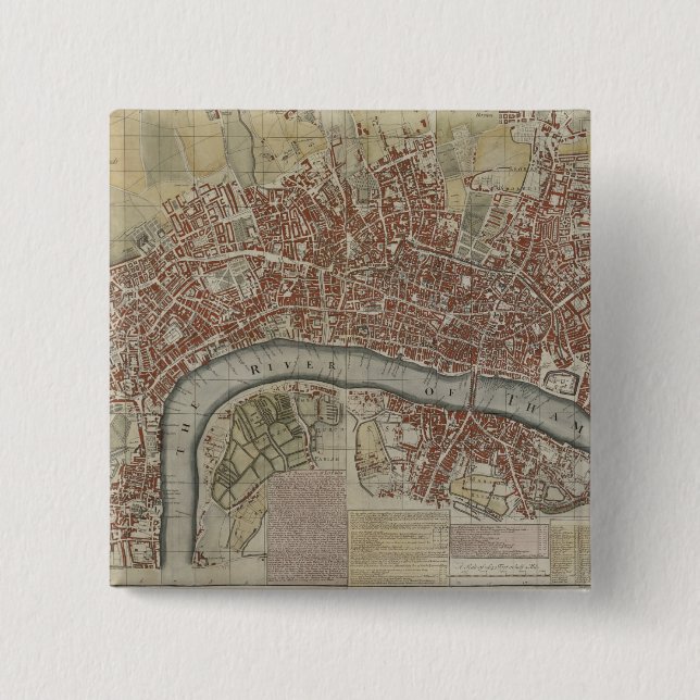 Ein neuer und genauer Plan der Städte von London Button (Vorderseite)